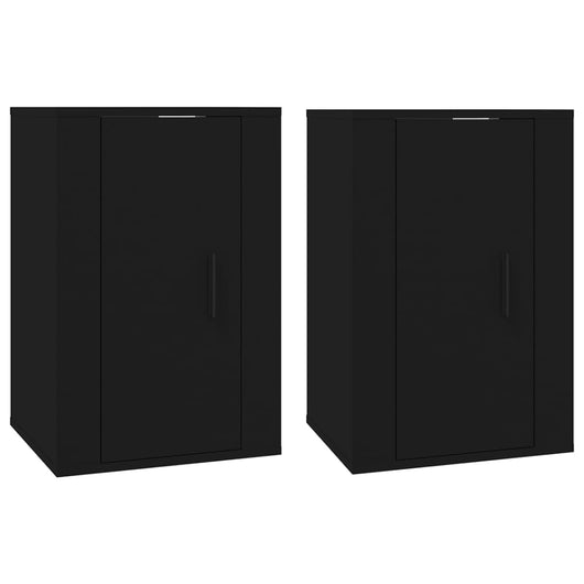 Mobili Porta TV a Parete 2 pz Nero 40x34,5x60 cm