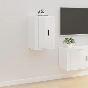 Mobili Porta TV a Parete 2 pz Bianco Lucido 40x34,5x60 cm