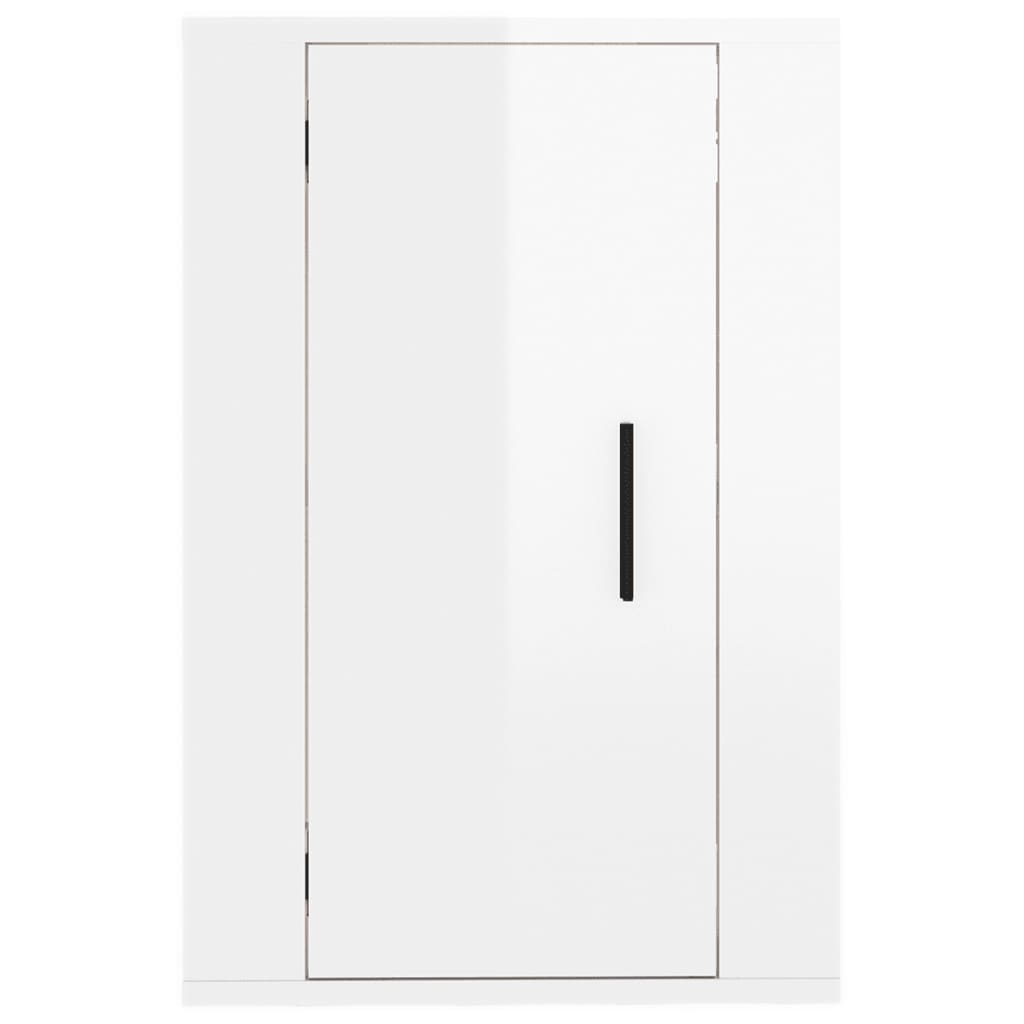 Mobili Porta TV a Parete 2 pz Bianco Lucido 40x34,5x60 cm