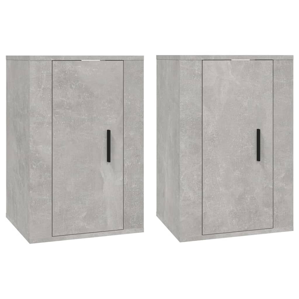 Mobili Porta TV a Parete 2 pz Grigio Cemento 40x34,5x60 cm