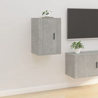 Mobili Porta TV a Parete 2 pz Grigio Cemento 40x34,5x60 cm