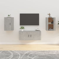 Mobili Porta TV a Parete 2 pz Grigio Cemento 40x34,5x60 cm