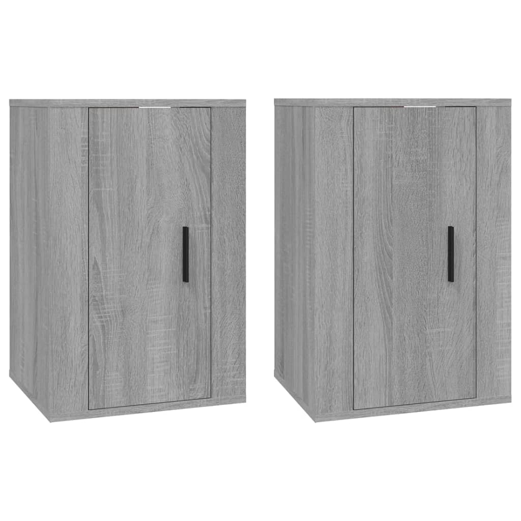 Mobili Porta TV a Parete 2 pz Grigio Sonoma 40x34,5x60 cm