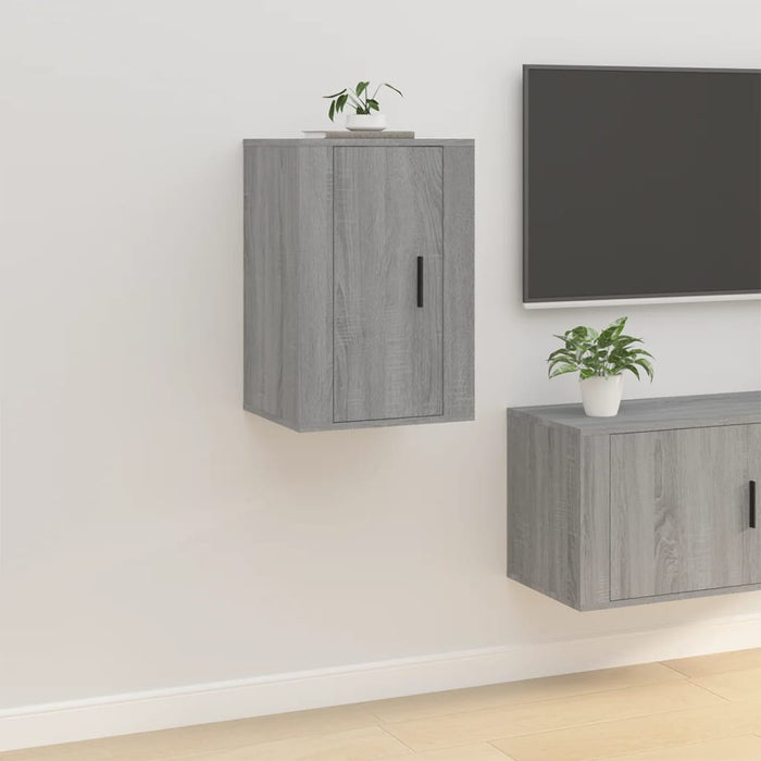 Mobili Porta TV a Parete 2 pz Grigio Sonoma 40x34,5x60 cm