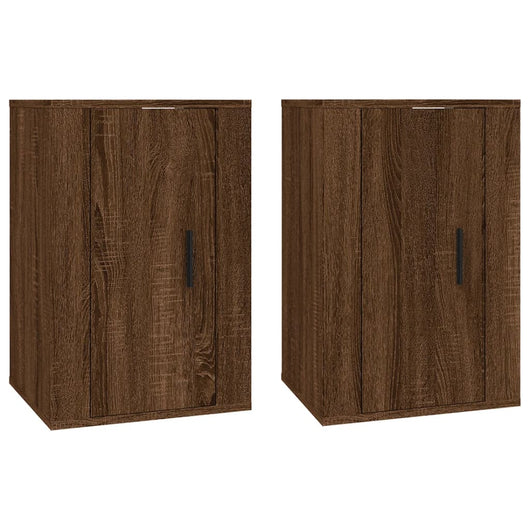 Mobili Porta TV a Parete 2 pz Rovere Marrone 40x34,5x60 cm