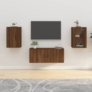 Mobili Porta TV a Parete 2 pz Rovere Marrone 40x34,5x60 cm