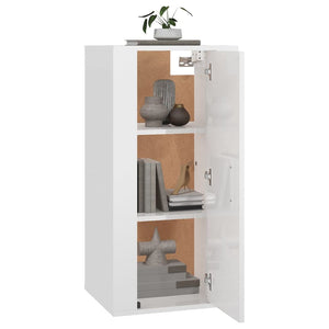 Mobile Porta TV a Parete Bianco Lucido 40x34,5x80 cm cod mxl 6064