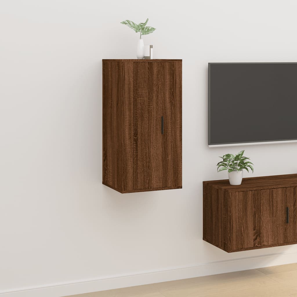 Mobile Porta TV a Parete Rovere Marrone 40x34,5x80 cm 816679