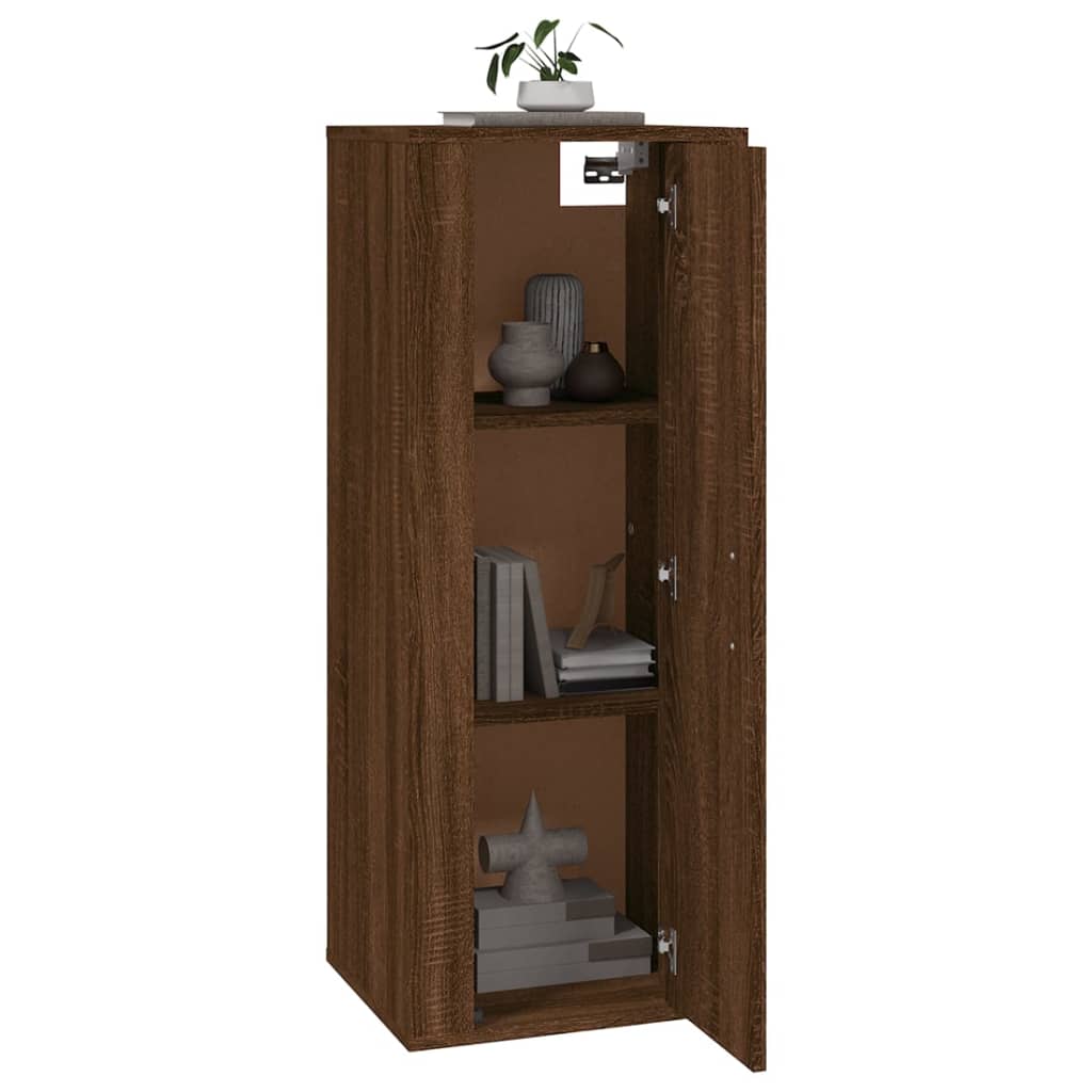 Mobile Porta TV a Parete Rovere Marrone 40x34,5x100 cm