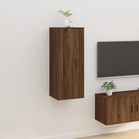 Mobile Porta TV a Parete Rovere Marrone 40x34,5x100 cm