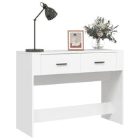 Tavolino Consolle Bianco 100x39x75 cm in Legno Multistrato