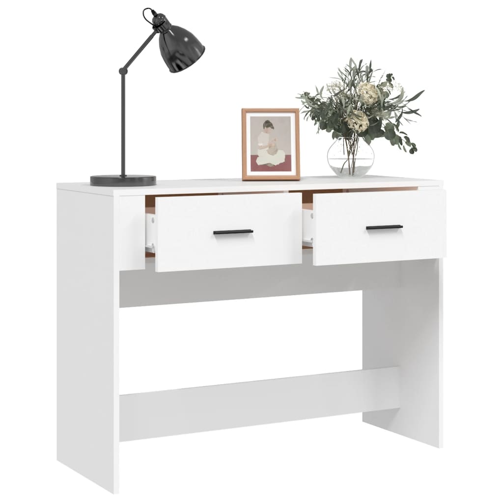 Tavolino Consolle Bianco 100x39x75 cm in Legno Multistrato