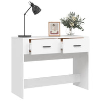 Tavolino Consolle Bianco 100x39x75 cm in Legno Multistrato