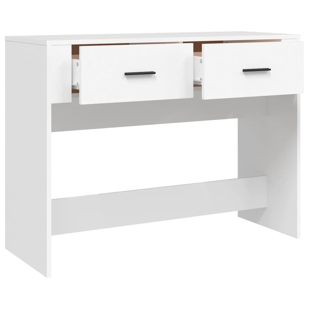 Tavolino Consolle Bianco 100x39x75 cm in Legno Multistrato