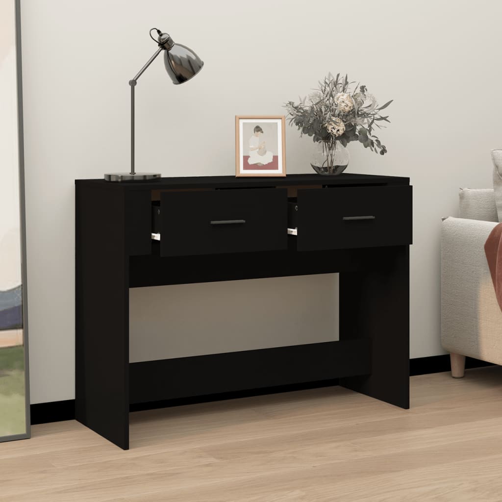 Tavolino Consolle Nero 100x39x75 cm in Legno Multistrato 816777