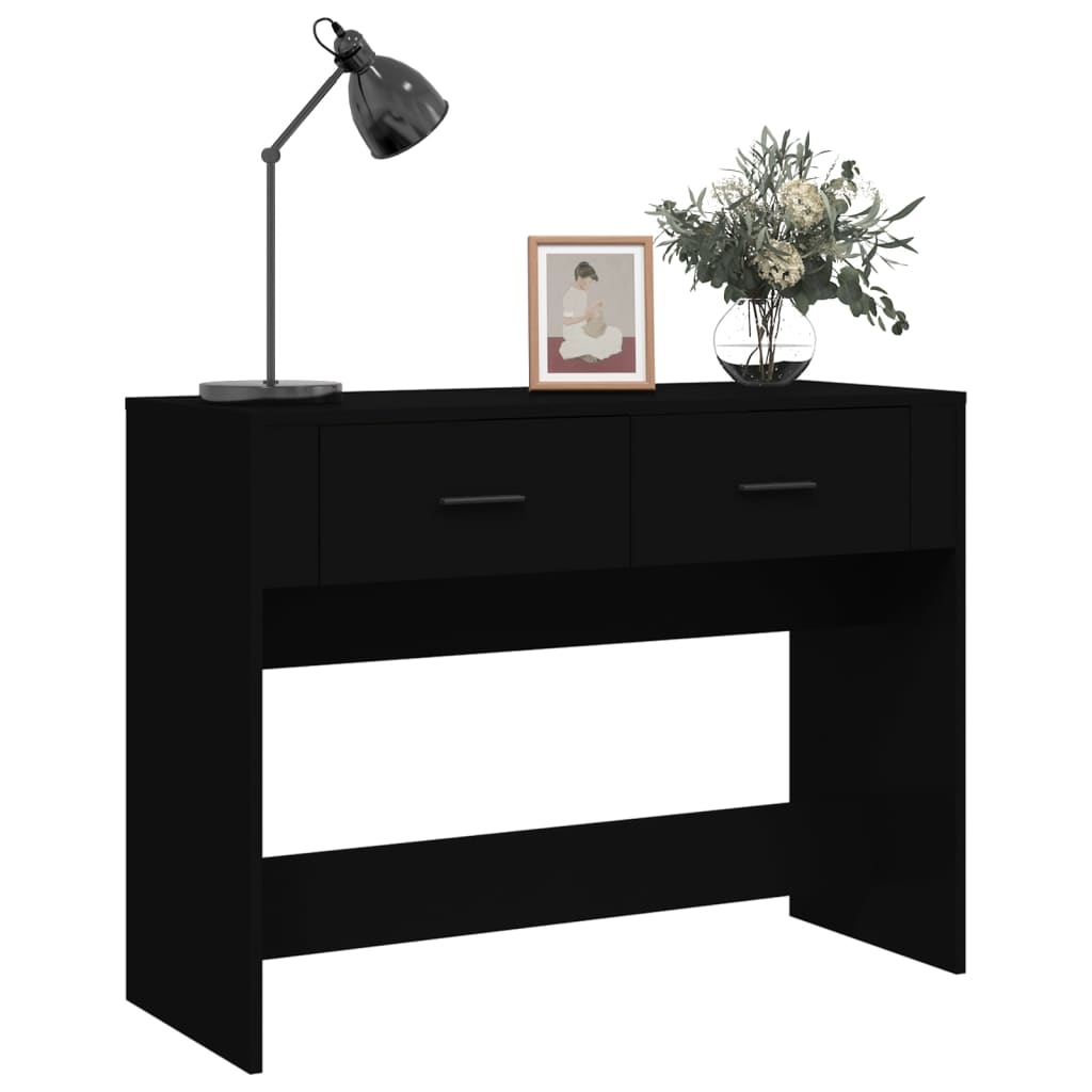 Tavolino Consolle Nero 100x39x75 cm in Legno Multistrato 816777