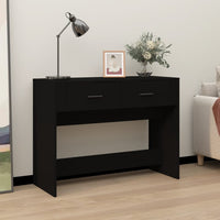 Tavolino Consolle Nero 100x39x75 cm in Legno Multistrato 816777