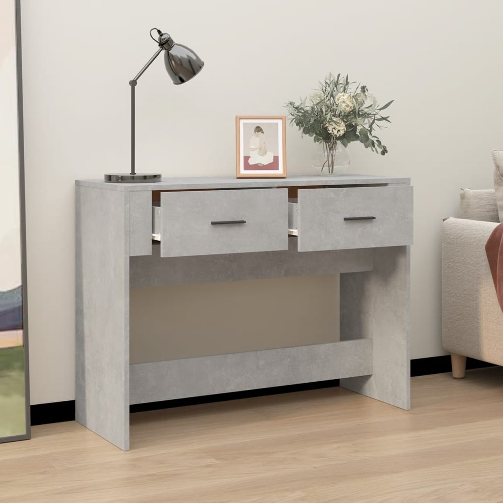 Tavolino Consolle Grigio Cemento 100x39x75 cm Legno Multistrato 816780