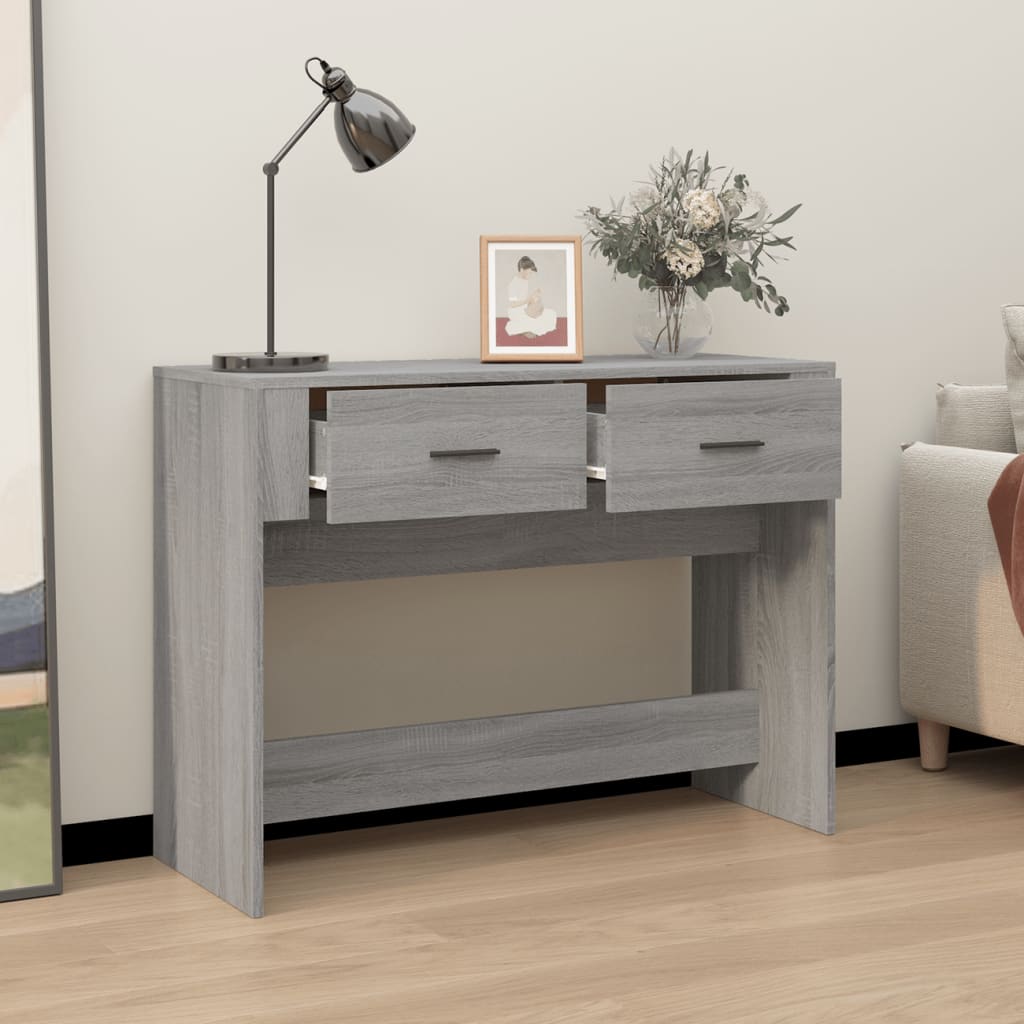 Tavolo Consolle Grigio Sonoma 100x39x75 cm in Legno Multistrato