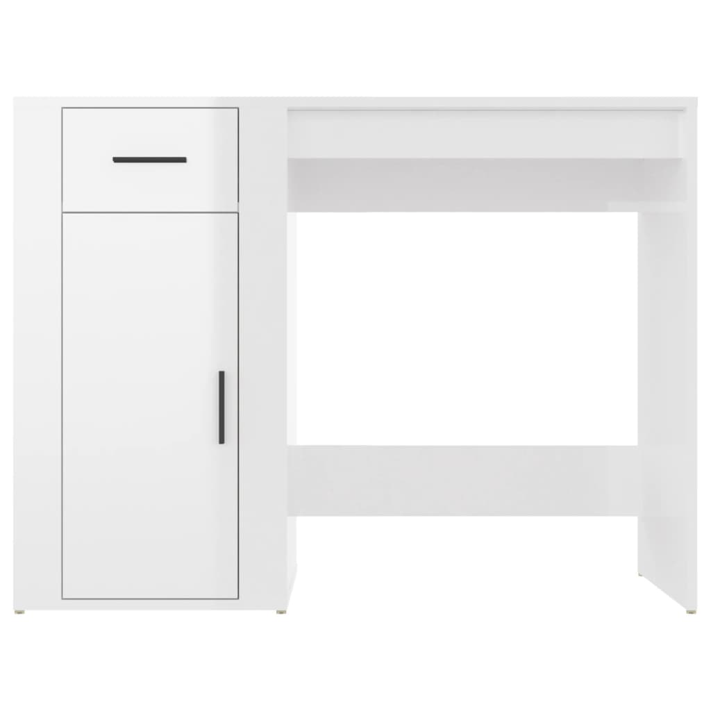 Scrivania Bianco Lucido 100x49x75 cm in Legno Multistrato cod mxl 77304