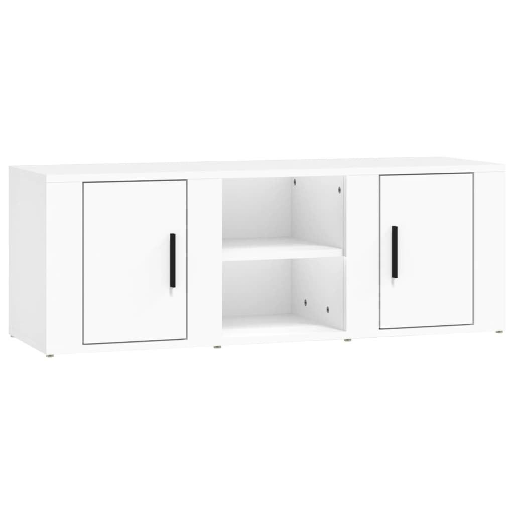 Mobile Porta TV Bianco 100x31,5x35 cm in Legno Multistrato