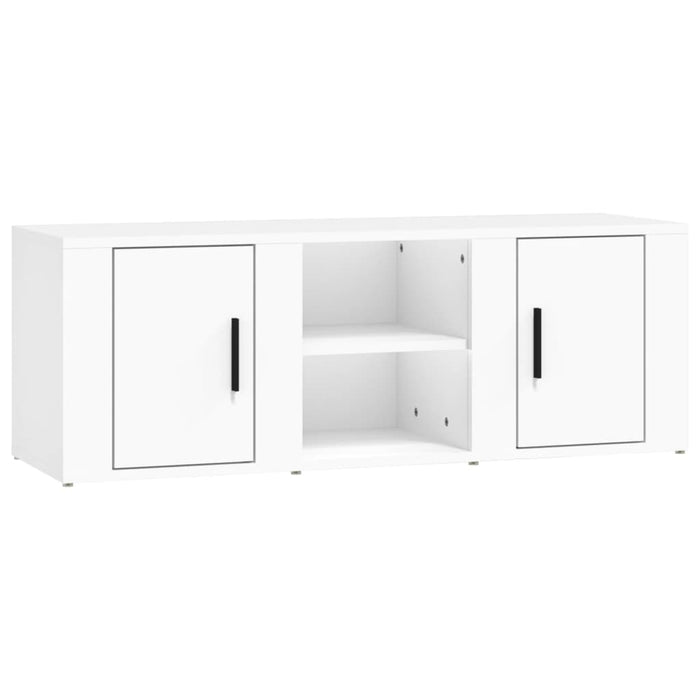 Mobile Porta TV Bianco 100x31,5x35 cm in Legno Multistrato