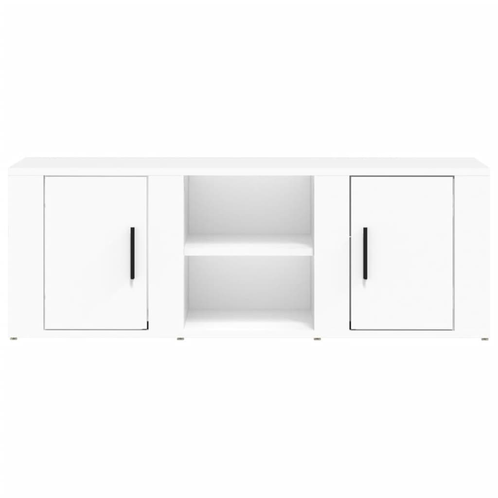 Mobile Porta TV Bianco 100x31,5x35 cm in Legno Multistrato