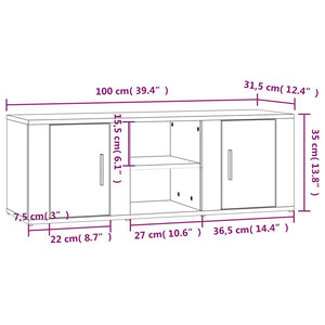 Mobile TV Rovere Fumo 100x31,5x35 cm in Legno Multistrato 819433