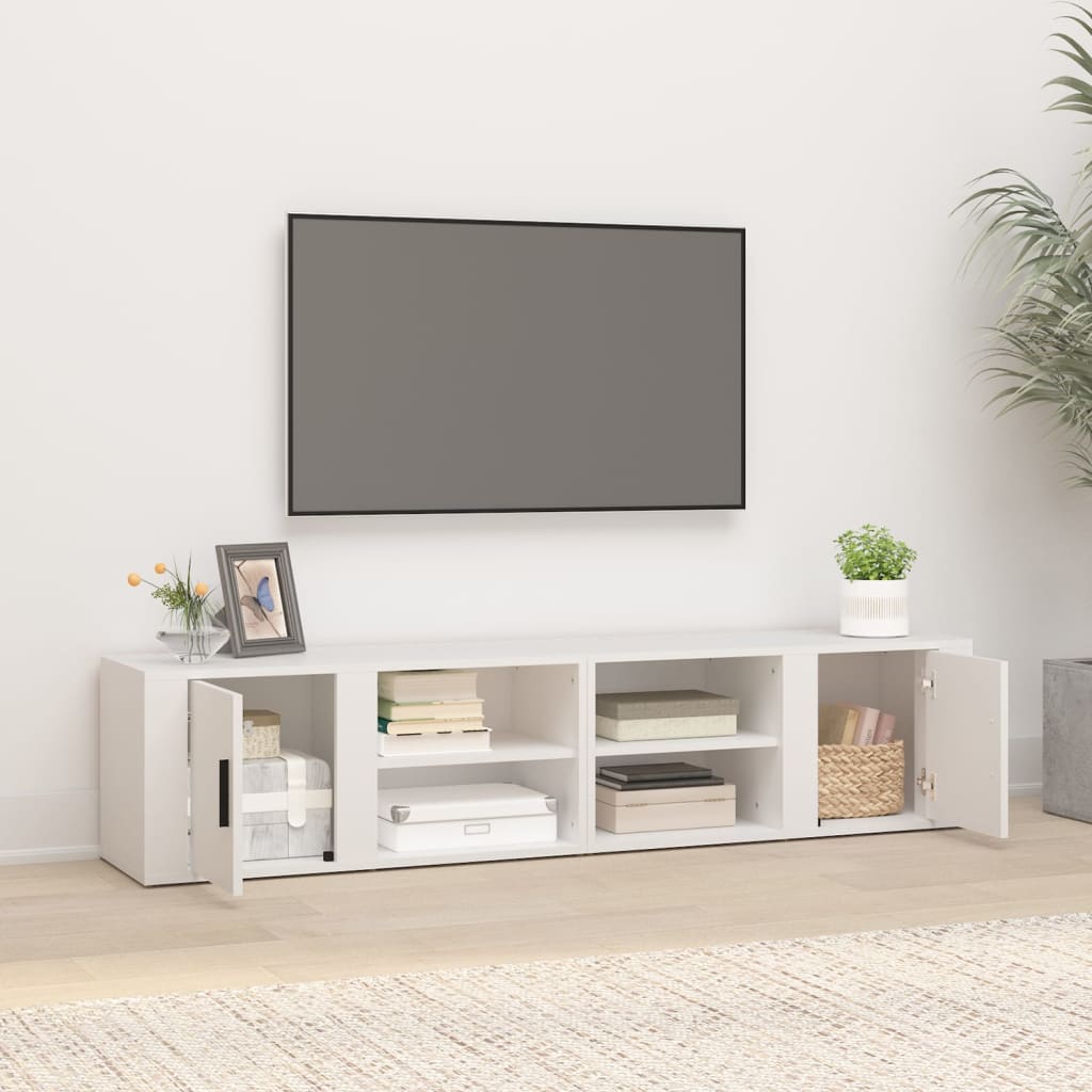 Mobili Porta TV 2 pz Bianco 80x31,5x36 cm in Legno Multistrato 819437