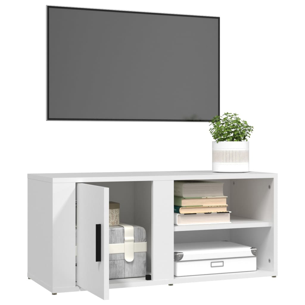 Mobili Porta TV 2 pz Bianco 80x31,5x36 cm in Legno Multistrato