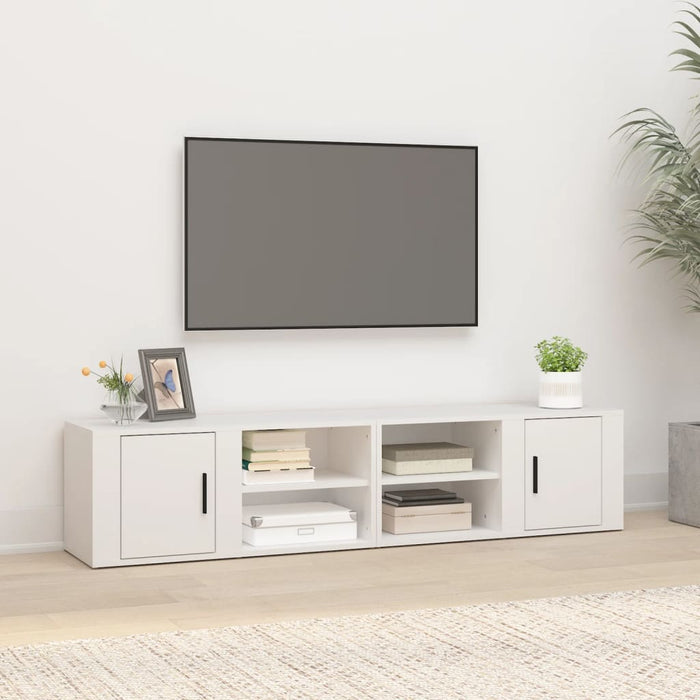 Mobili Porta TV 2 pz Bianco 80x31,5x36 cm in Legno Multistrato 819437