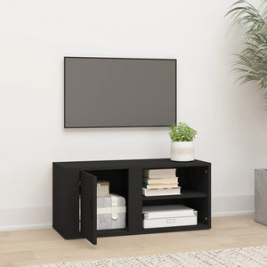 Mobile Porta TV Nero 80x31,5x36 cm in Legno Multistrato