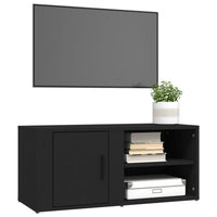 Mobile Porta TV Nero 80x31,5x36 cm in Legno Multistrato