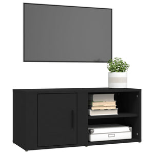 Mobile Porta TV Nero 80x31,5x36 cm in Legno Multistrato