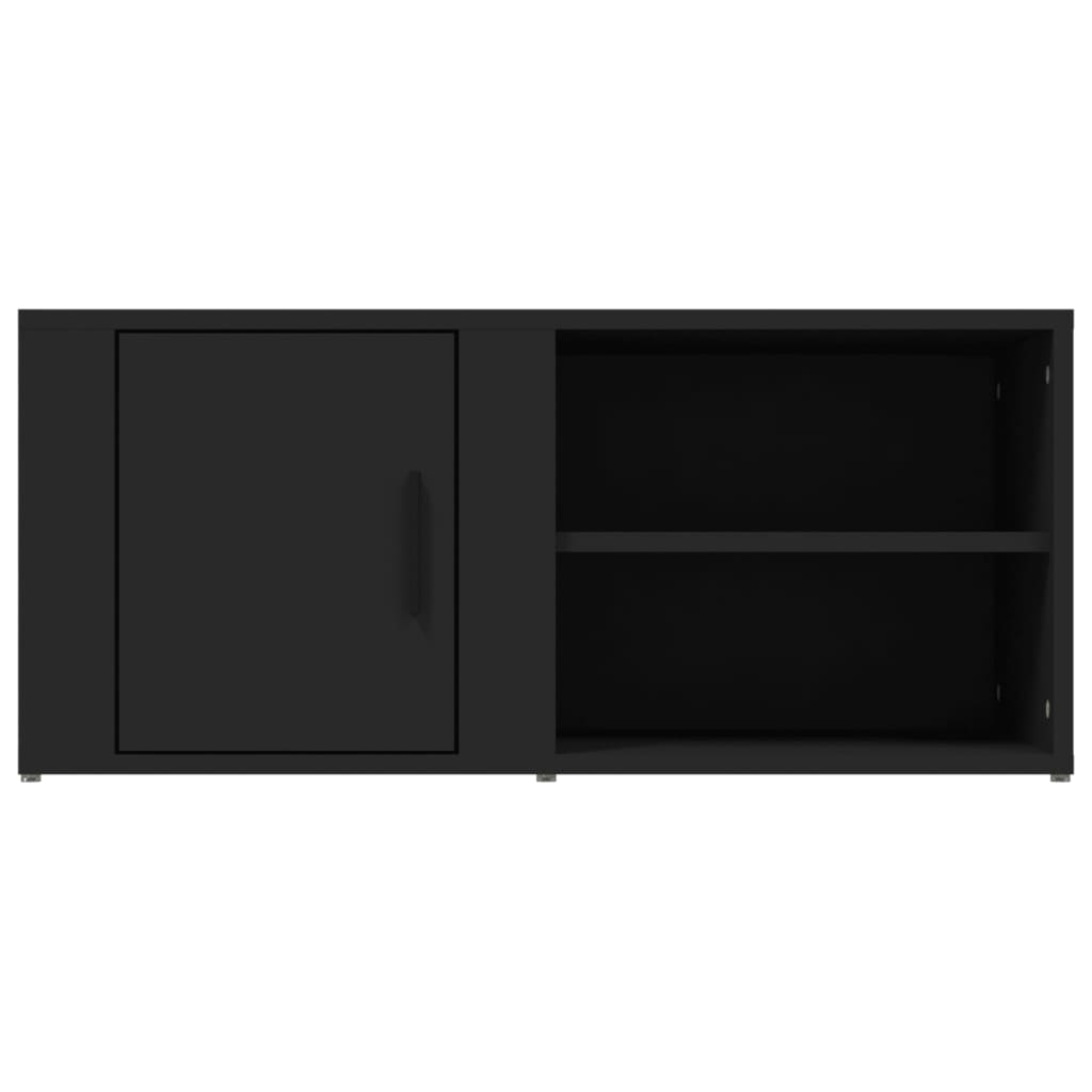 Mobile Porta TV Nero 80x31,5x36 cm in Legno Multistrato