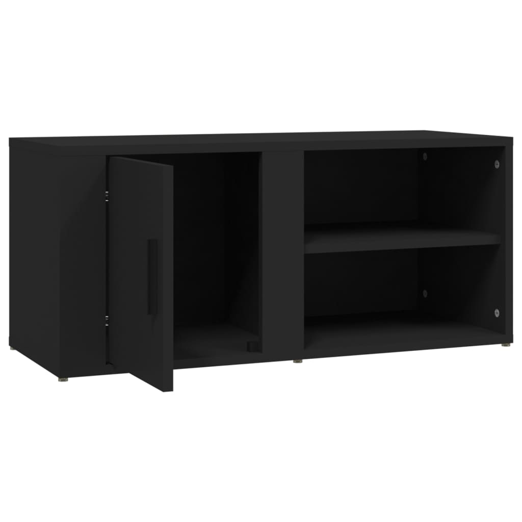 Mobile Porta TV Nero 80x31,5x36 cm in Legno Multistrato