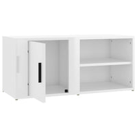 Mobile Porta TV Bianco Lucido 80x31,5x36 cm Legno Multistrato