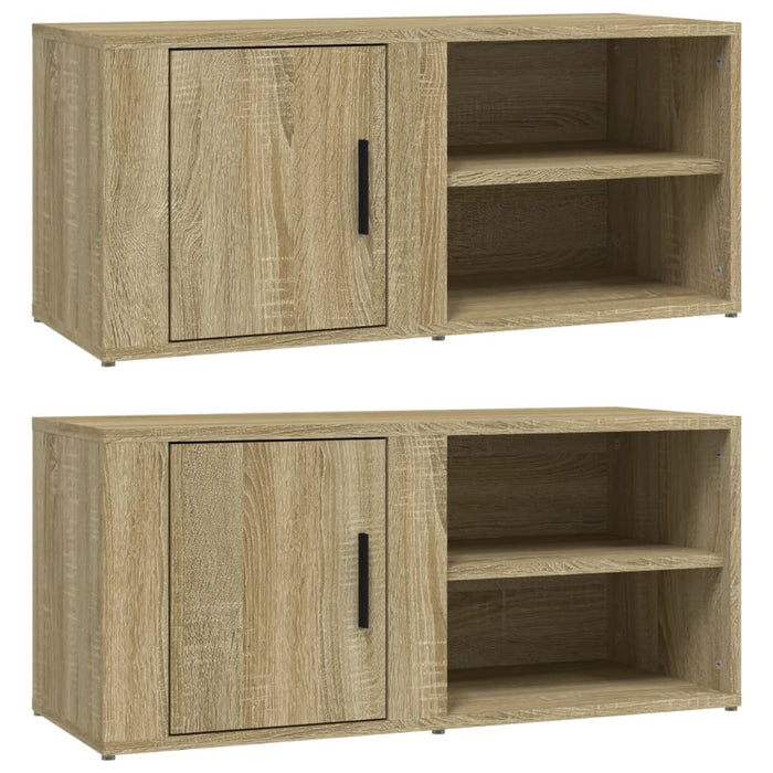 Mobili per TV 2pz Rovere Sonoma 80x31,5x36 cm Legno Multistrato