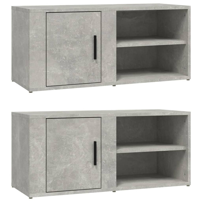 Mobili TV 2 pz Grigio Cemento 80x31,5x36 cm Legno Multistrato 819445