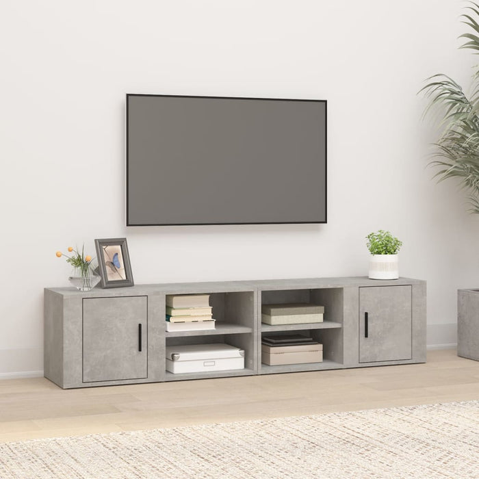 Mobili TV 2 pz Grigio Cemento 80x31,5x36 cm Legno Multistrato 819445