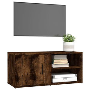 Mobile Porta TV Rovere Fumo 80x31,5x36 cm in Legno Multistrato