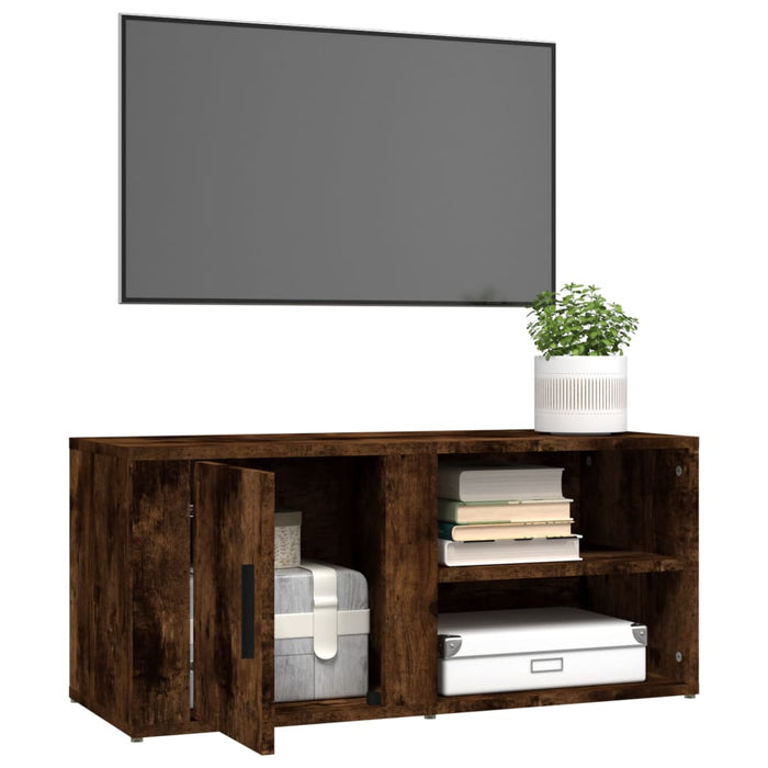 Mobile Porta TV Rovere Fumo 80x31,5x36 cm in Legno Multistrato