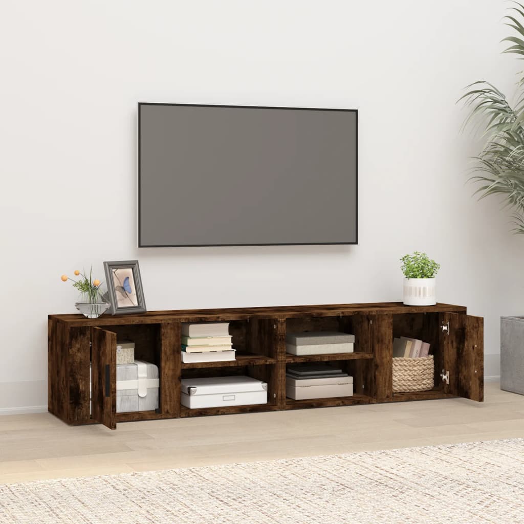 Mobili TV 2pz Rovere Fumo 80x31,5x36 cm in Legno Multistrato cod mxl 14803