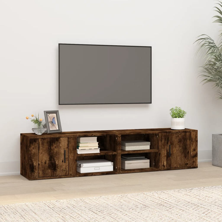 Mobili TV 2pz Rovere Fumo 80x31,5x36 cm in Legno Multistrato cod mxl 14803