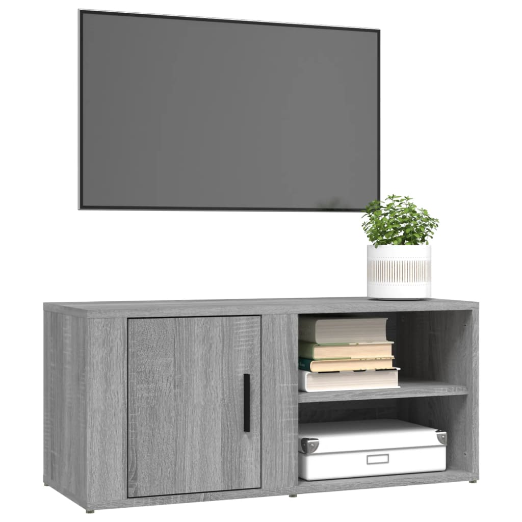 Mobile Porta TV Grigio Sonoma 80x31,5x36 cm Legno Multistrato