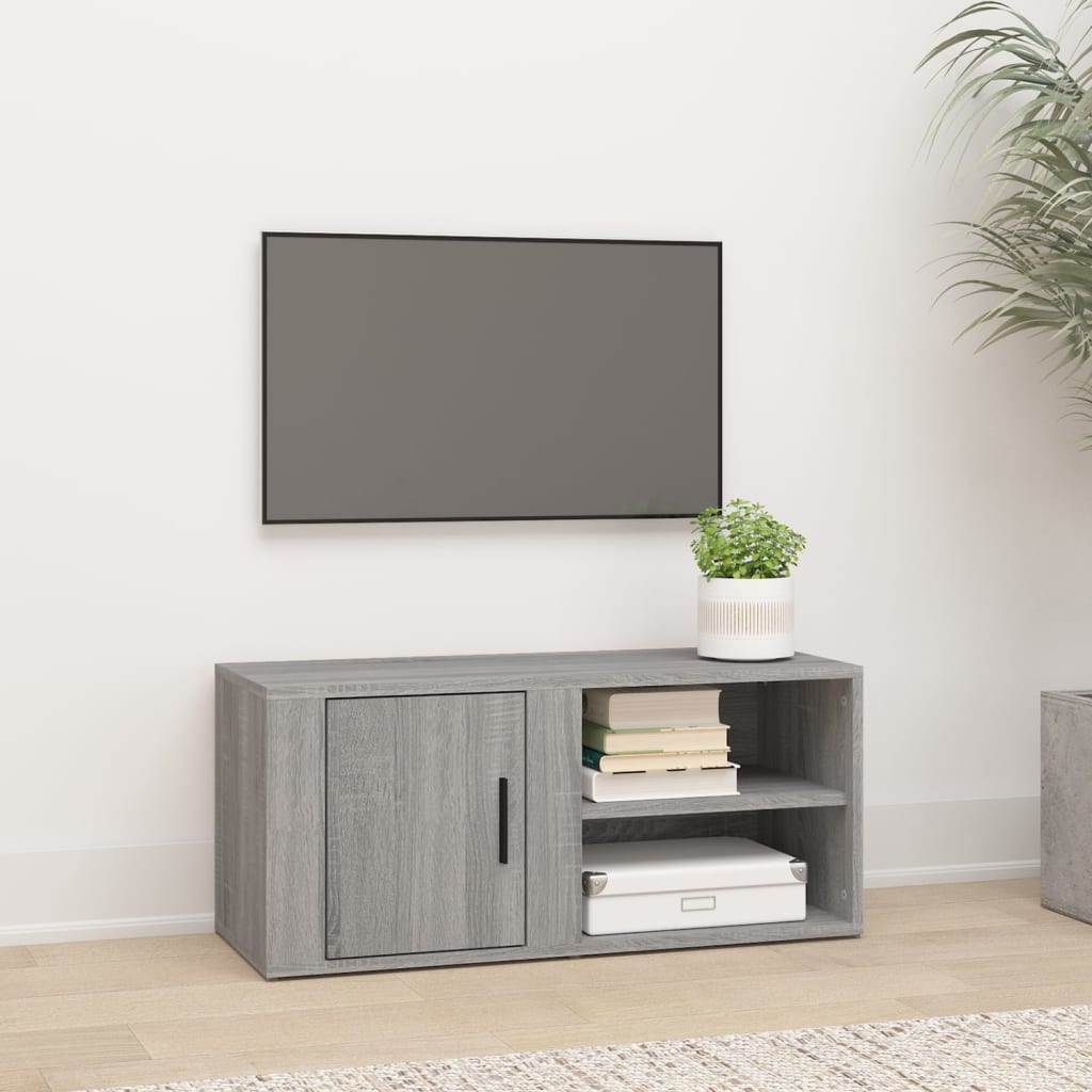 Mobile Porta TV Grigio Sonoma 80x31,5x36 cm Legno Multistrato