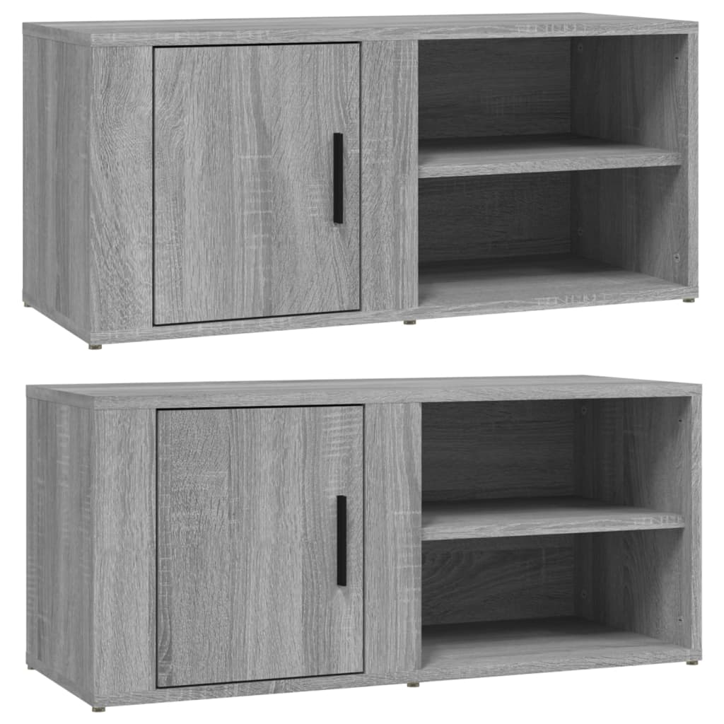 Mobili TV 2 pz Grigio Sonoma 80x31,5x36 cm Legno Multistrato cod mxl 16170