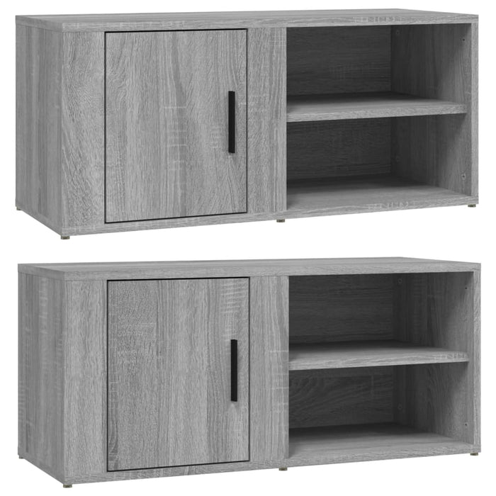 Mobili TV 2 pz Grigio Sonoma 80x31,5x36 cm Legno Multistrato 819449