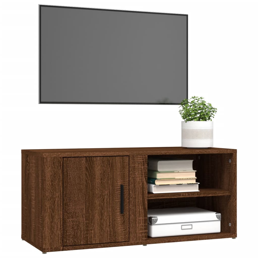 Mobili TV 2pz Rovere Marrone 80x31,5x36 cm in Legno Multistrato