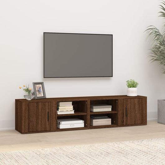 Mobili TV 2pz Rovere Marrone 80x31,5x36 cm in Legno Multistrato